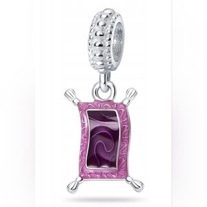 Aladdin's Rug 925 Sterling Silver Charm In Dark Purple